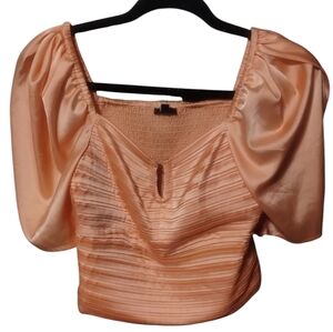 Express Peach Puff Sleeve Top